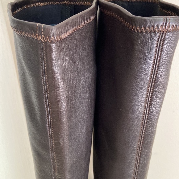 Armani chocolate brown Calfskin buttery leather boots - Picture 4 of 14